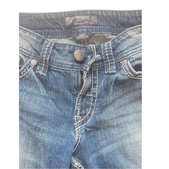 Silver Suki Blue Denim Flare Wide Leg Denim women’s 27x32 - Picture 5 of 9